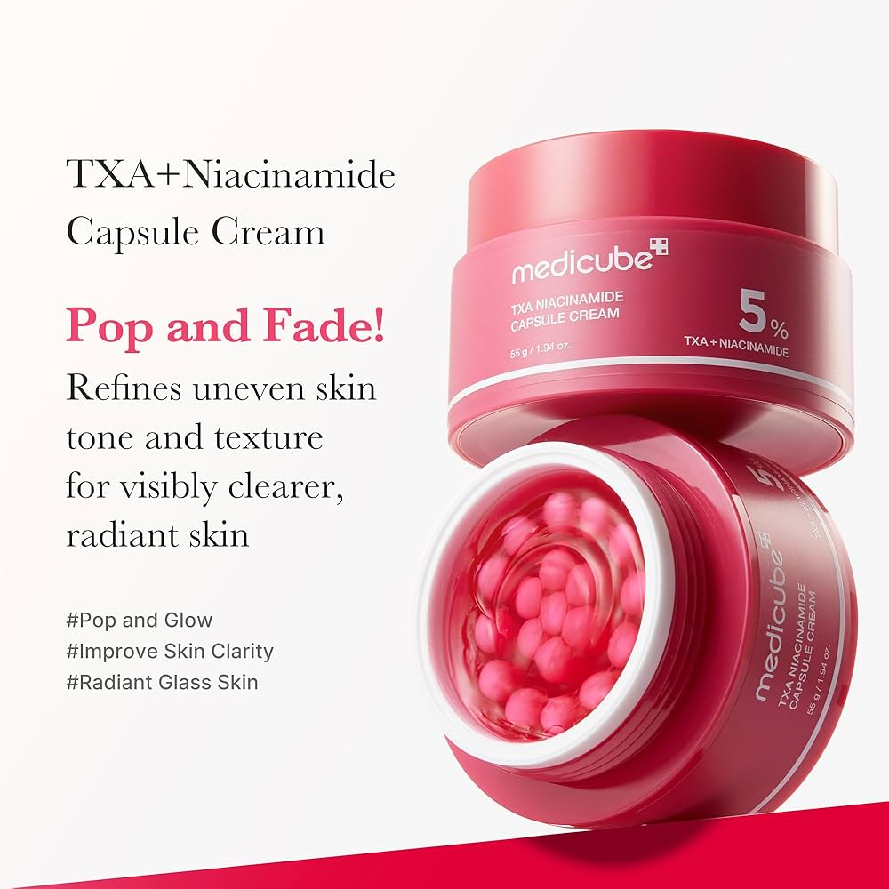 medicube TXA+Niacinamide Capsule Cream | Ideal for Use After Spot Care | For Uneven Skin Tone, Texture & Hydration | 99% Pure Tranexamic Acid | Korean Skincare