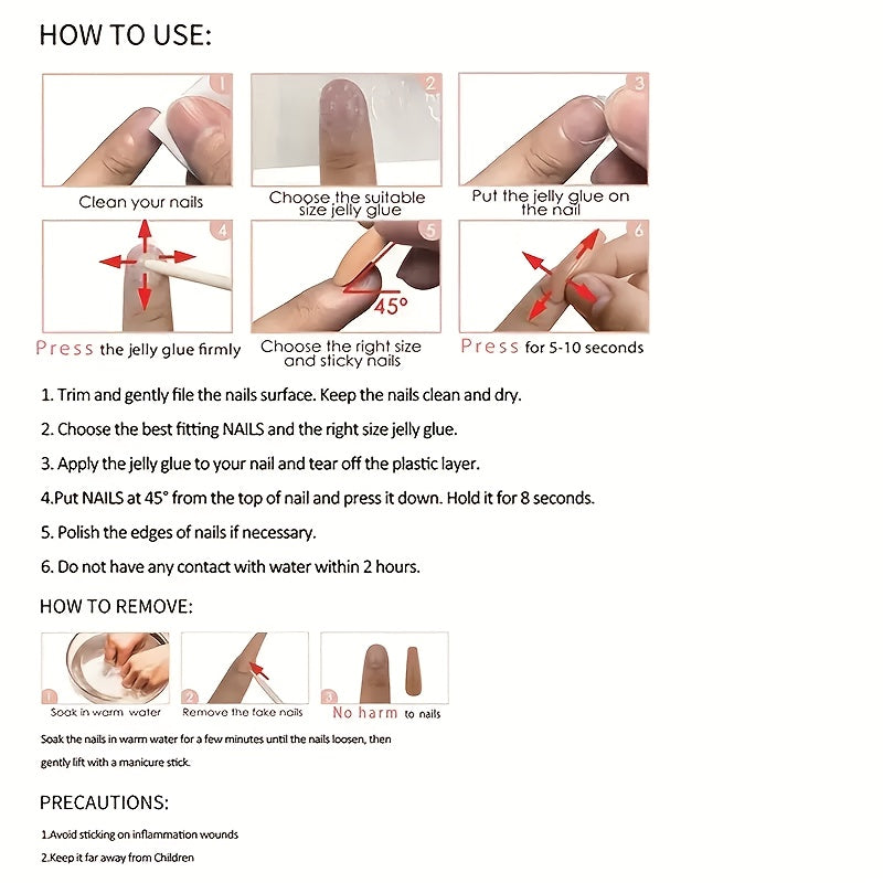 Coffin Glossy Wine Red False Nails