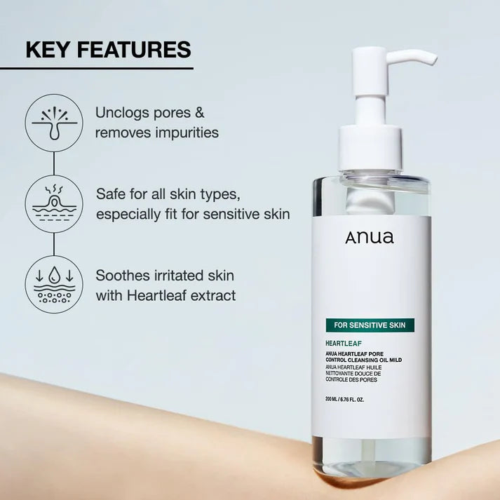 Anua Heartleaf Pore Control Cleansing Oil Mild - Sensitive Skin