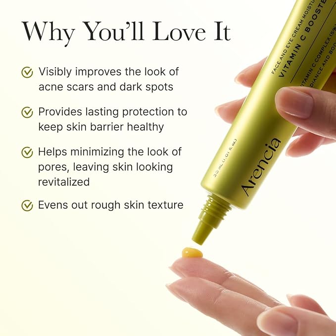 Arencia Vitamin C Booster Shot Serum with Glutathione, Niacinamide and Vitamin E for Dark Spot Care, Fine Lines & Wrinkles, Glass Skin, Korean Skincare 30ml