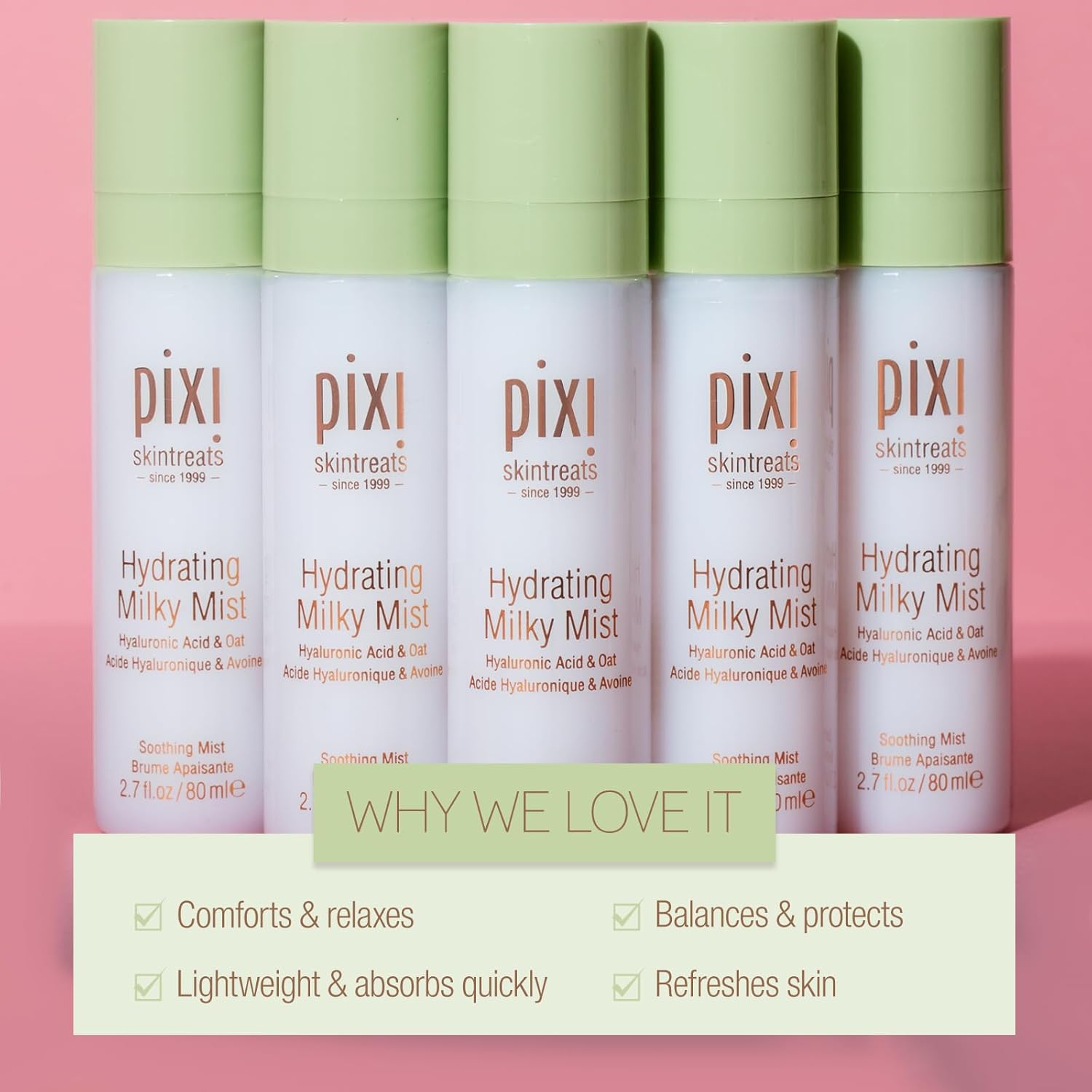 Pixi Beauty Hydrating Milky Mist 2.70 Fl Oz | Ultimate Hydration for Dry Skin