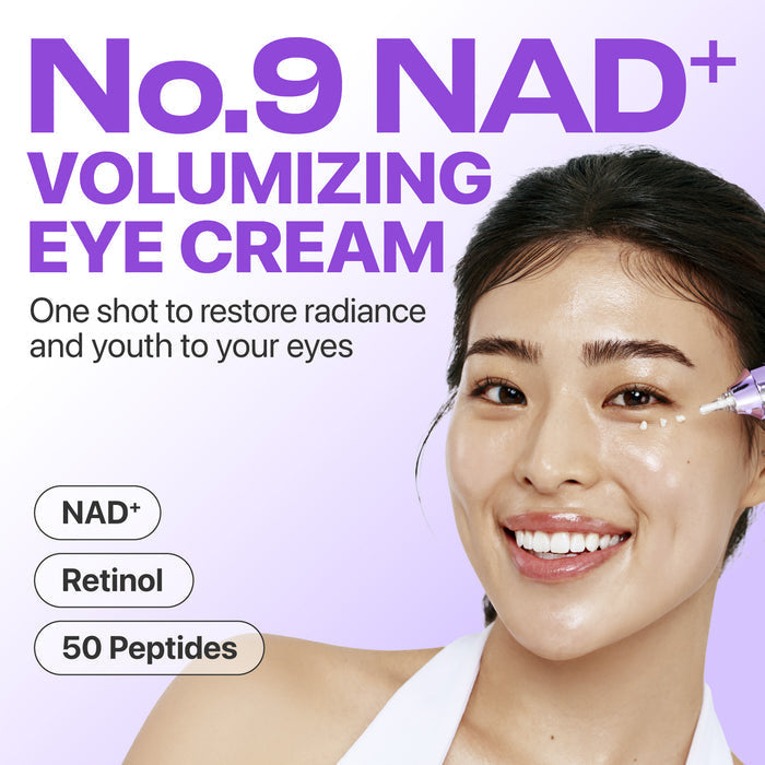 Numbuzin No.9 NAD+ Retinol Eye Cream, Depuffing & Firming Eye Serum for Dark Circles, Wrinkles & Fine Lines, Peptides & Niacinamide for Glow & Undereye Radiance