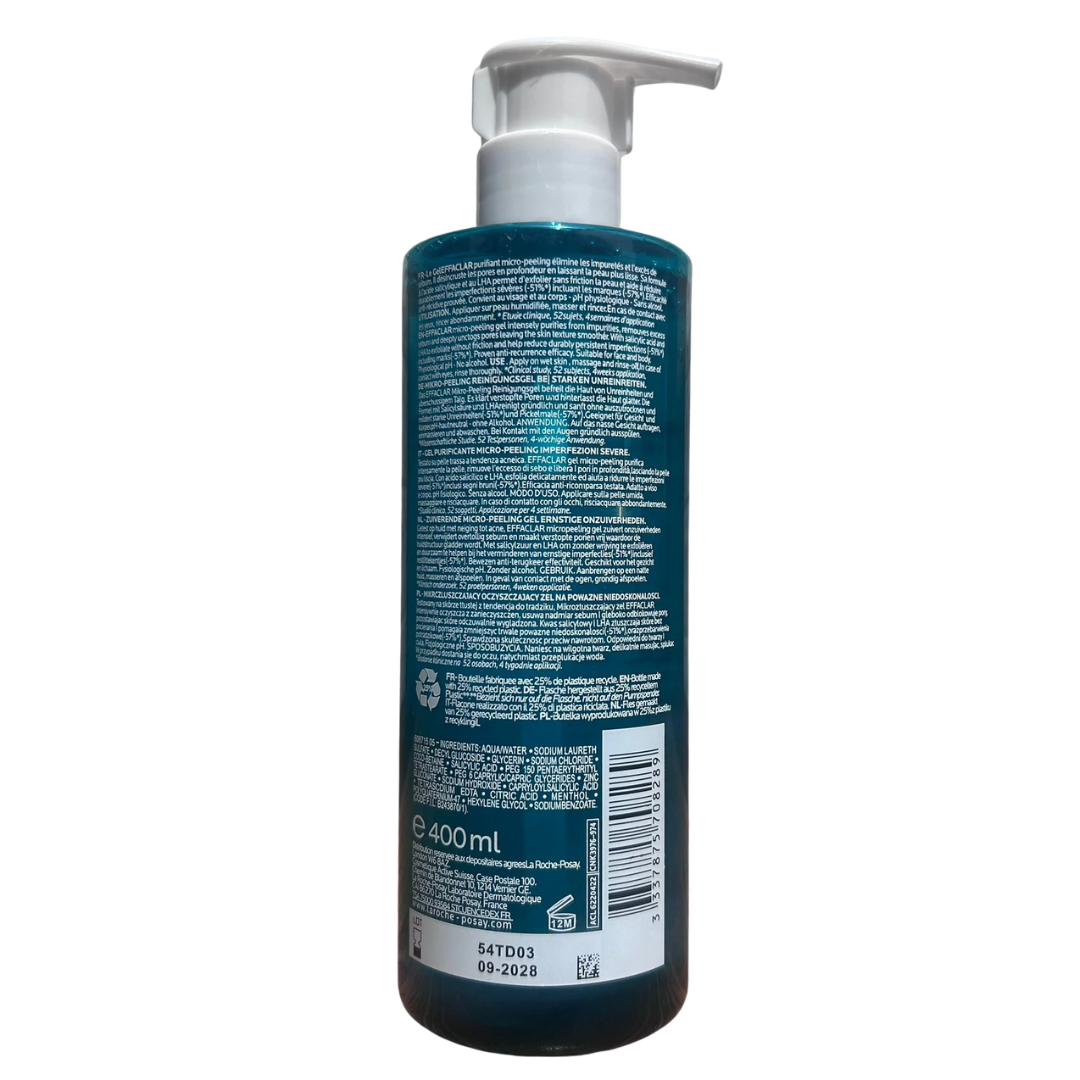 La Roche Posay EFFACLAR Purifying Foaming Gel For Oily Sensitive Skin cleanser ( pump )