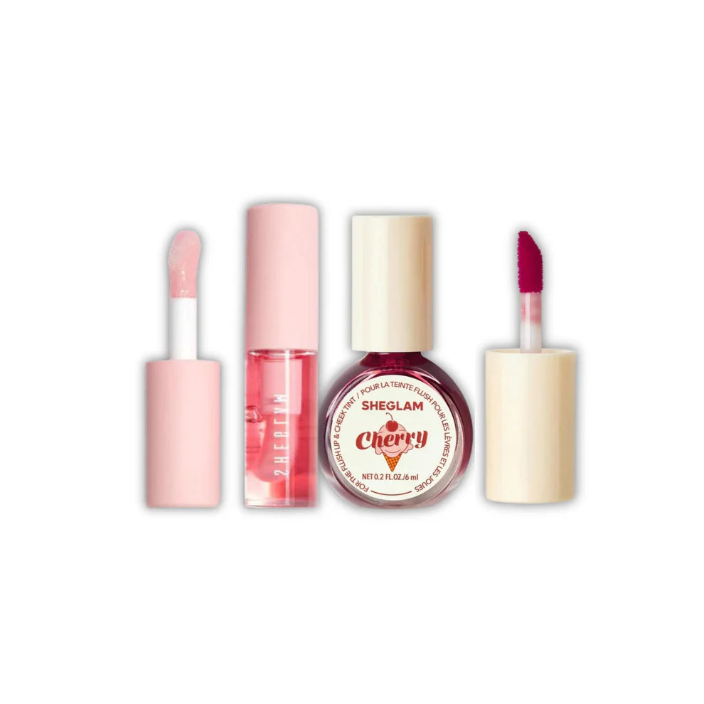 SHEGLAM Lip Oil + Cheek & Lip Tint Bundle