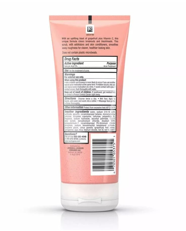 Neutrogena Oil-Free Acne Wash Foaming Scrub - Pink Grapefruit - Classy Touch Pk