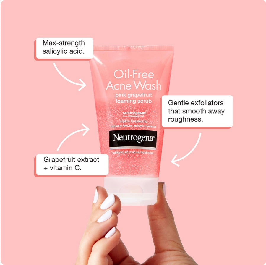 Neutrogena Oil-Free Acne Wash Foaming Scrub - Pink Grapefruit - Classy Touch Pk