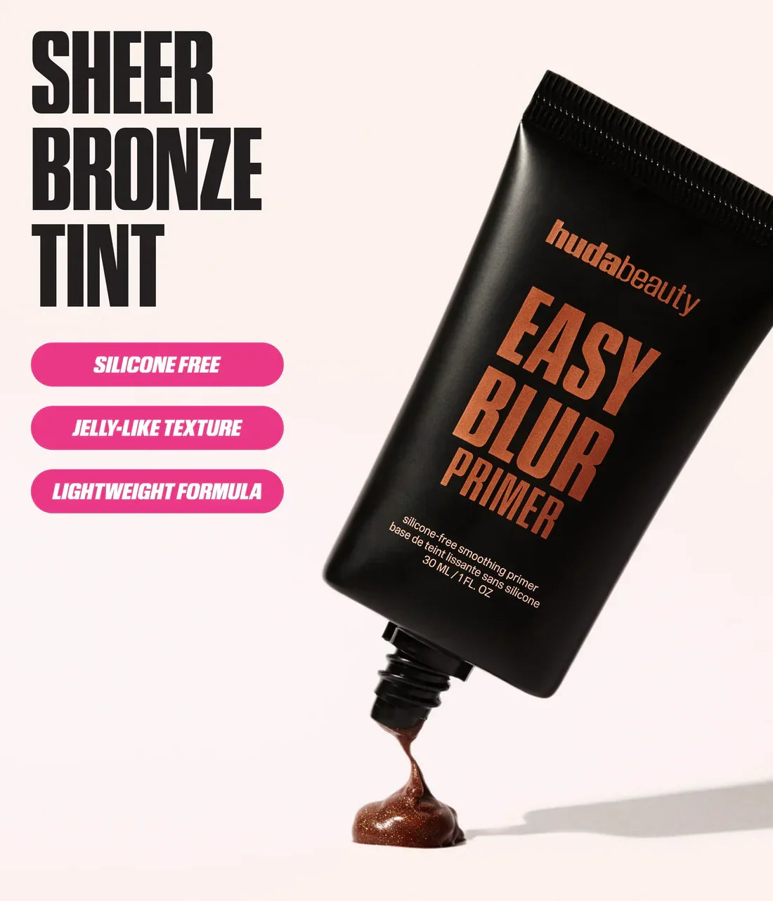 Huda Beauty EASY BLUR SILICONE FREE SMOOTHING PRIMER BRONZE FUDGE